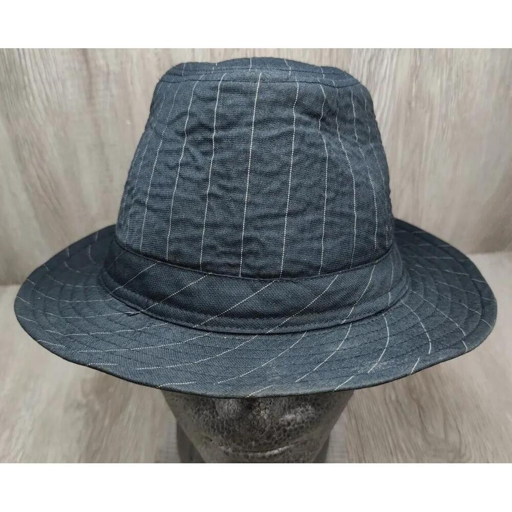 Lids Fedora Hat Men's Black with White‎ Pinstripes Size S/M